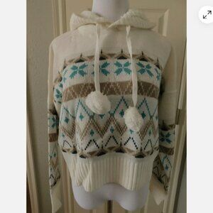 Derek Heart Long Sleeve Hooded Pullover Sweater Juniors XL New